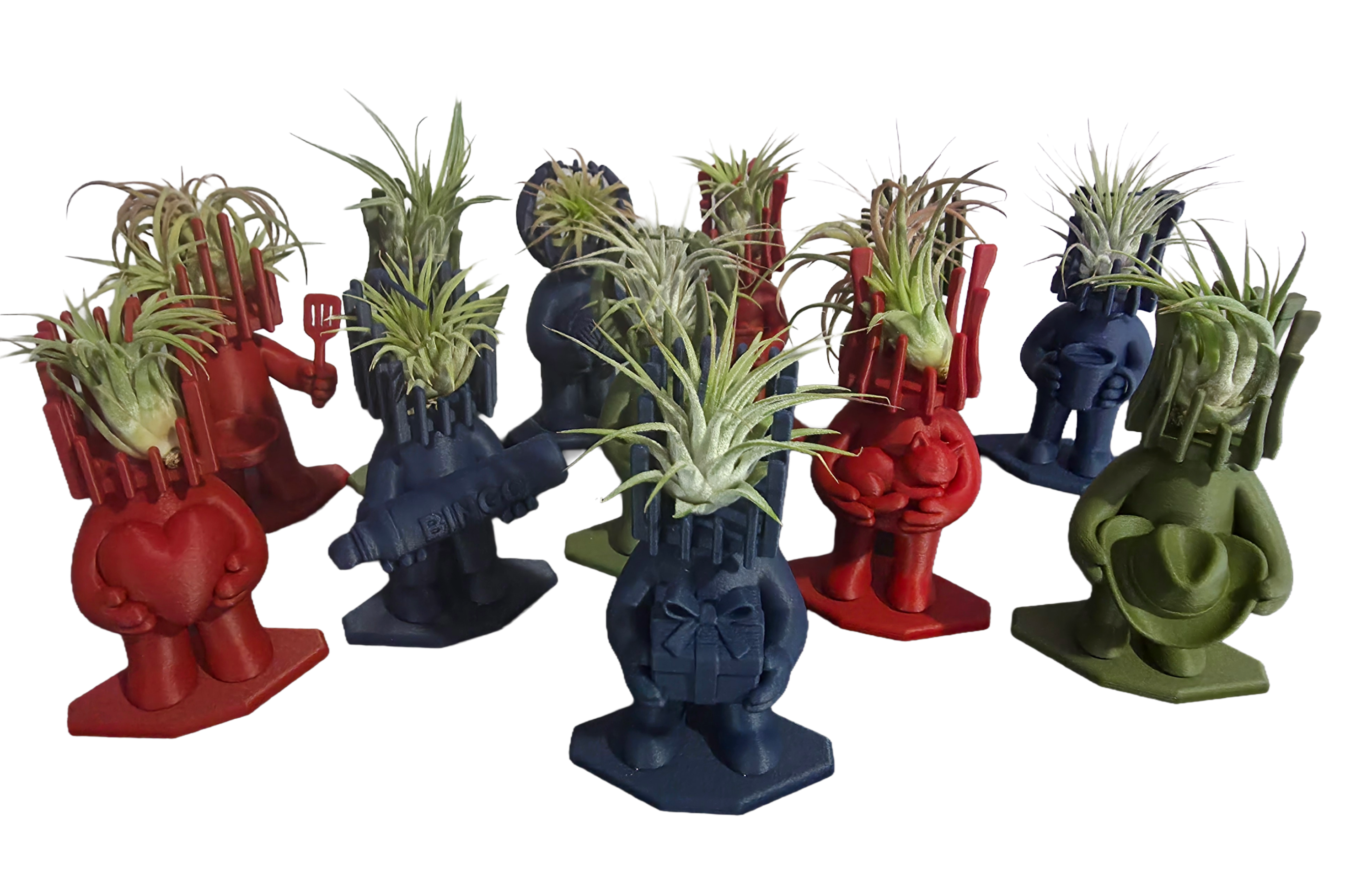Figurine Lumivair et Support pour Plante Aérienne - Ensemble